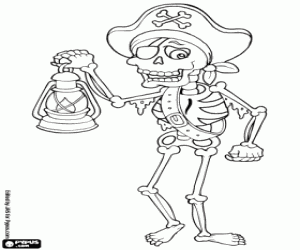 Living skeleton coloring page