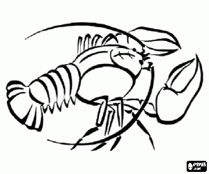 A lobster, a crustacean coloring page