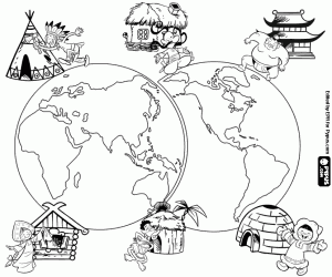 To locate the place in world coloring page