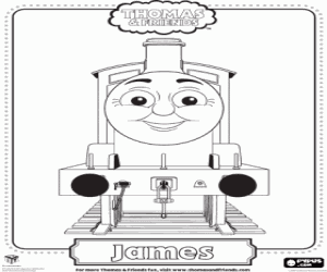 The locomotive James coloring page