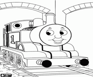 The locomotive Thomas and the tunnel coloring page