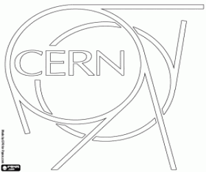 Logo of the CERN laboratory coloring page