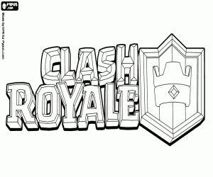 Logo of Clash Royale, video game coloring page