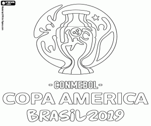 Logo of Copa America Brazil 2019 coloring page