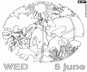 Logo of the day of the environment coloring page
