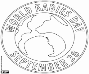 Logo for the day against rabies coloring page