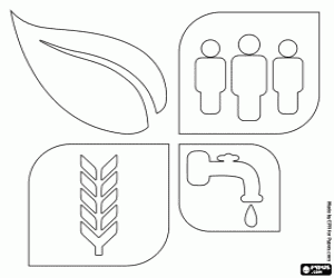 Logo against desertification coloring page