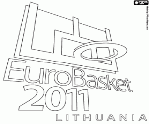 Logo of EuroBasket 2011 in Lithuania coloring page