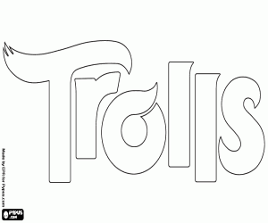 Logo of the film Trolls coloring page