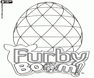 Logo of Furby Boom and virtual egg coloring page