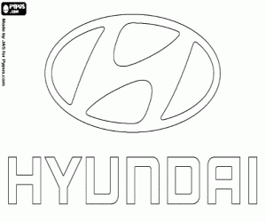 Logo of Hyundai coloring page