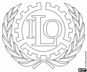 The logo of the ILO coloring page