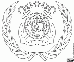 The logo of the IMO coloring page