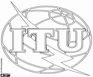 The logo of ITU coloring page