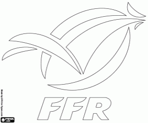 Logo of Les Bleus, rugby team coloring page