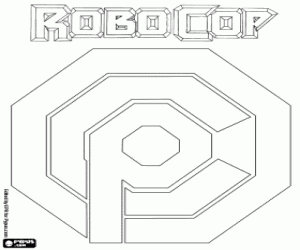 Logo of OCP from Robocop coloring page