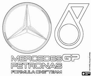 Logo of Mercedes GP Petronas F1 Team coloring page