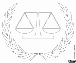Logo of the ICC, International Criminal Court coloring page