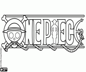 Logo of One Piece, Japanese manga coloring page
