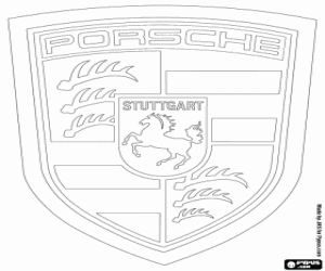 Logo of Porsche coloring page