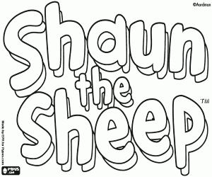 Logo of Shaun the Sheep coloring page