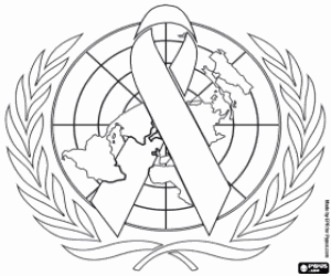 Logo UNO against the AIDS coloring page