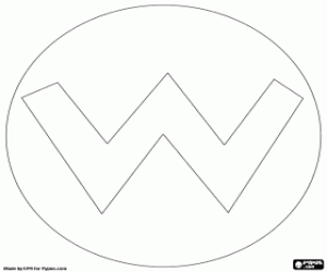 The logo of Wario coloring page
