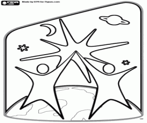 Logo of the week of the space coloring page