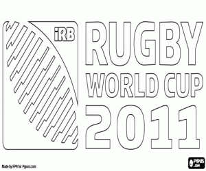 Logo of the World Cup Rugby 2011 coloring page