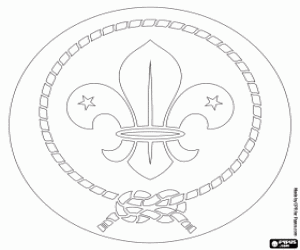 Logo of WOSM, a fleur-de-lis coloring page