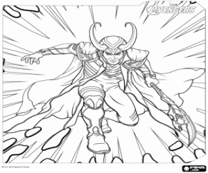 Loki, enemy of the Avengers coloring page