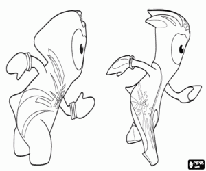 London 2012 Olympic mascots coloring page