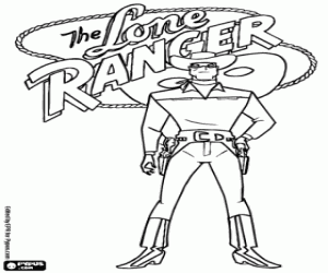 Lone Ranger with the logo coloring page