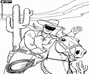 The Lone Ranger and Silver coloring page