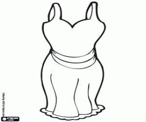 Long dress for a celebration coloring page