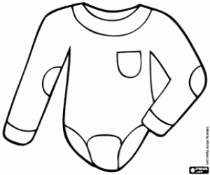 Long sleeve bodysuit for baby coloring page