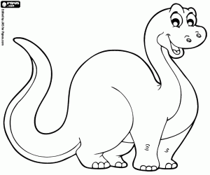 Long-tailed dinosaur coloring page