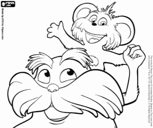 The Lorax and Pip are happy coloring page
