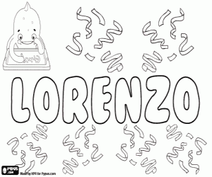 Lorenzo, italian and spanish name coloring page