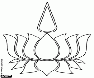 Lotus flower and soul, Buddhism coloring page