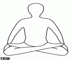 The lotus meditation, Hinduism coloring page