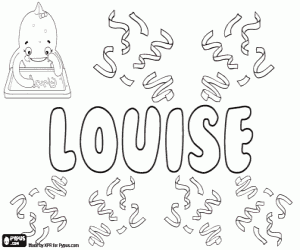 Louise, english and french name coloring page