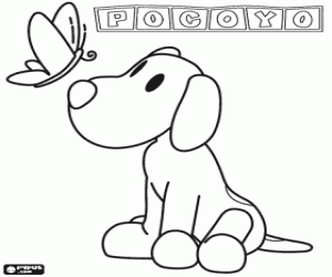 Loula the dog and the butterfly coloring page