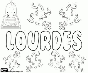 Lourdes, Spanish name coloring page
