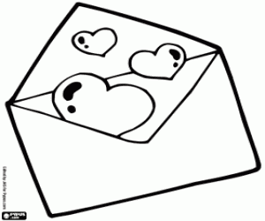 Love letter coloring page