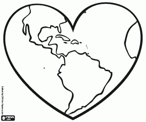 Love for our planet, the Earth coloring page