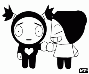 The love of Pucca and Garu coloring page