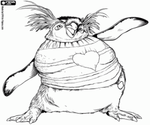 Lovelace, the penguin with sweater coloring page