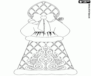 Lovely dress of Snegurochka coloring page