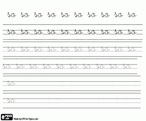 In lowercase letters to write SO coloring page